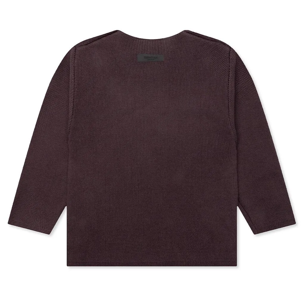 Kid's Raw Sweater - Plum