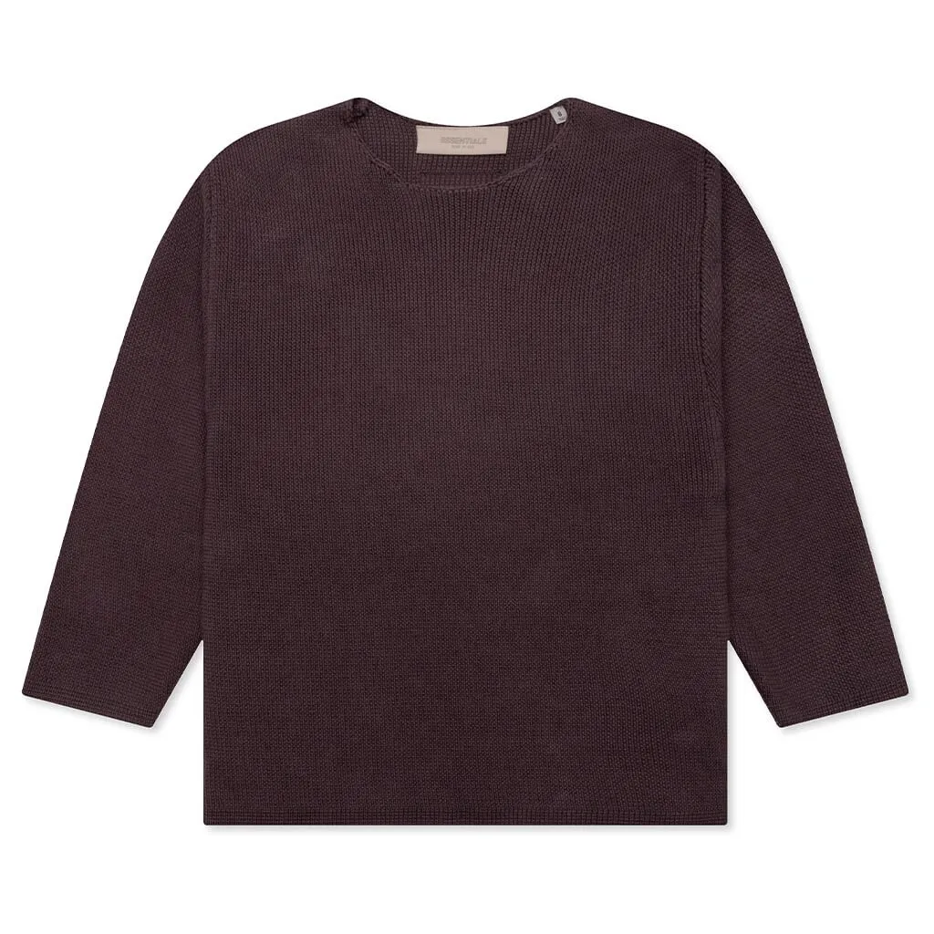 Kid's Raw Sweater - Plum