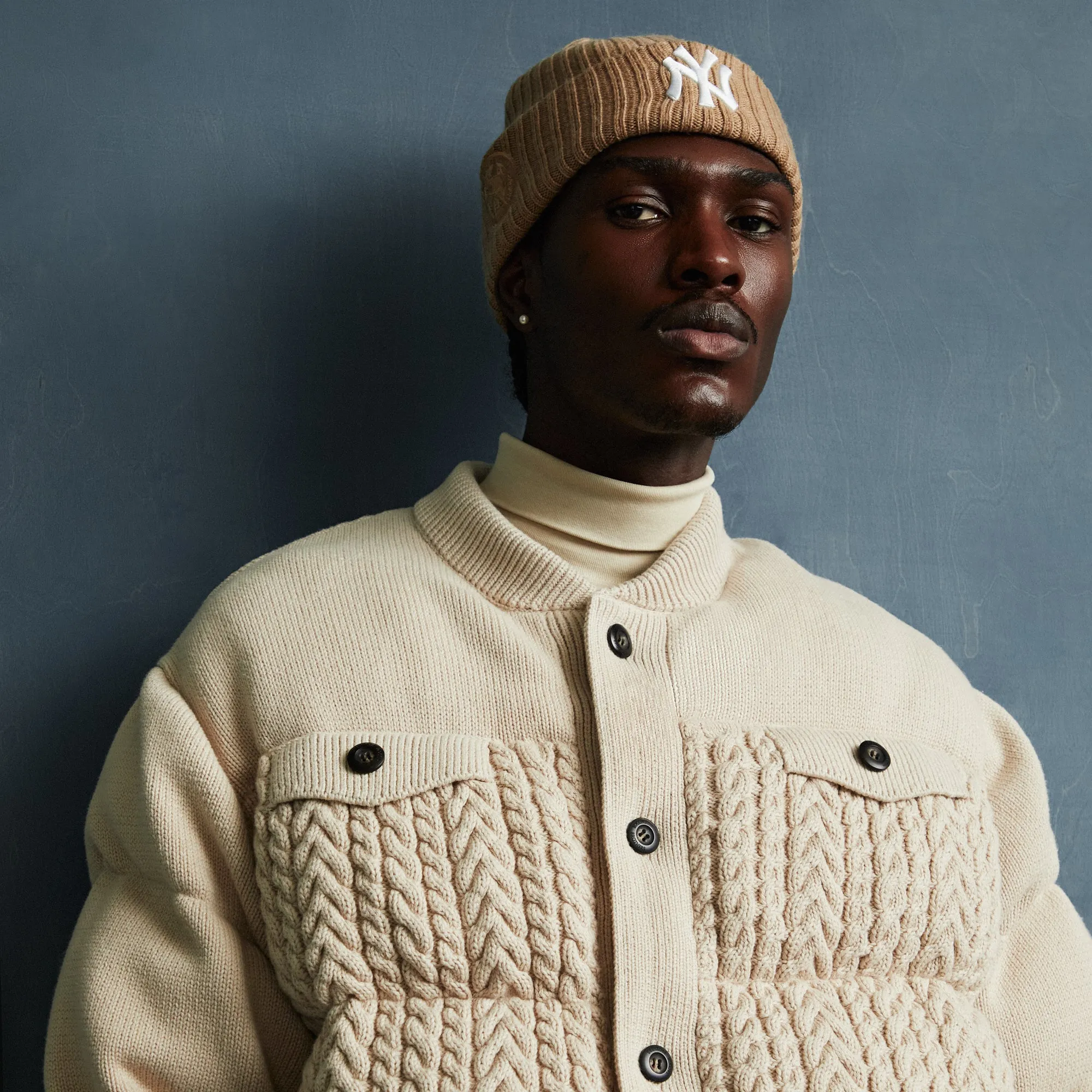 Kith Puffed Stiles Knit Trucker Jacket - Canvas