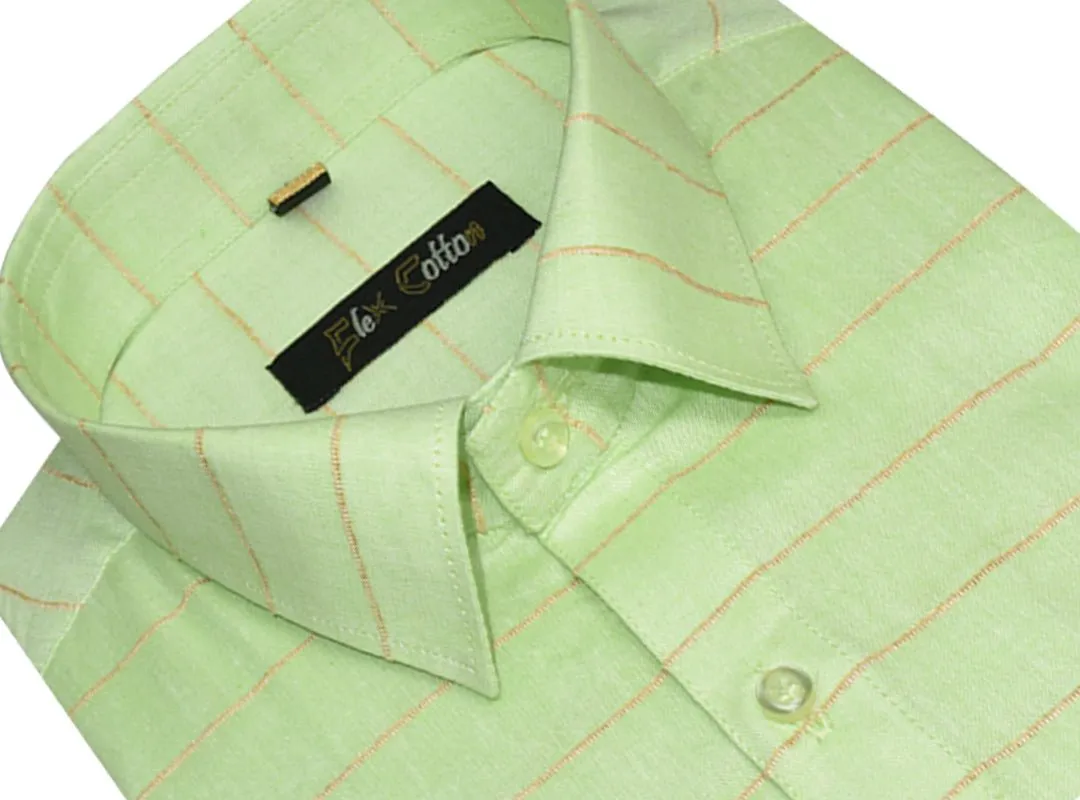 Light Green Color 3D Lining Cotton Shirts For Men's