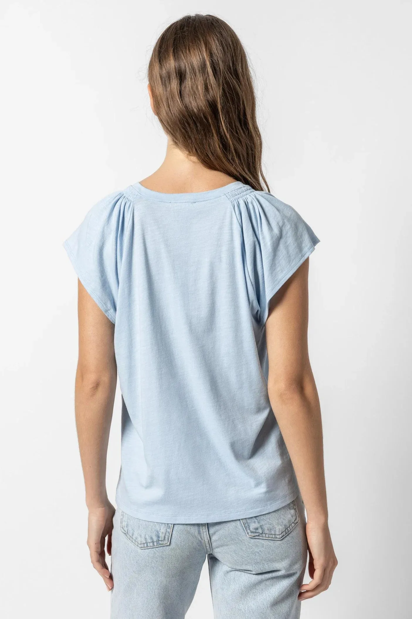 Lilla P Shirred Shoulder Tee