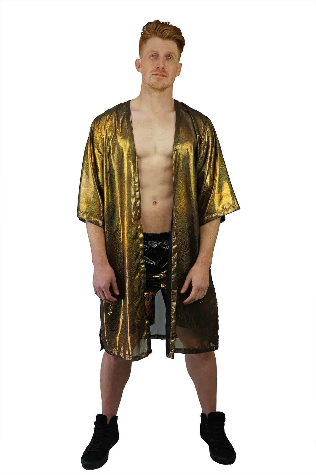 Mens Holographic Gold Kimono