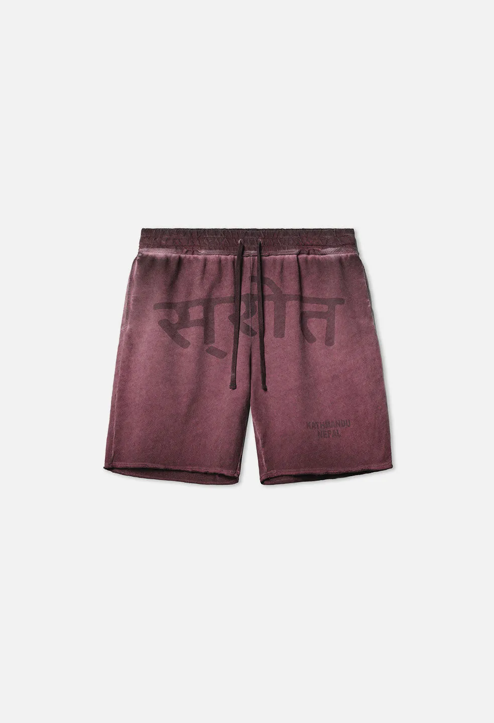 Nepal Tuck Terry Shorts / Oil Wash Ruby