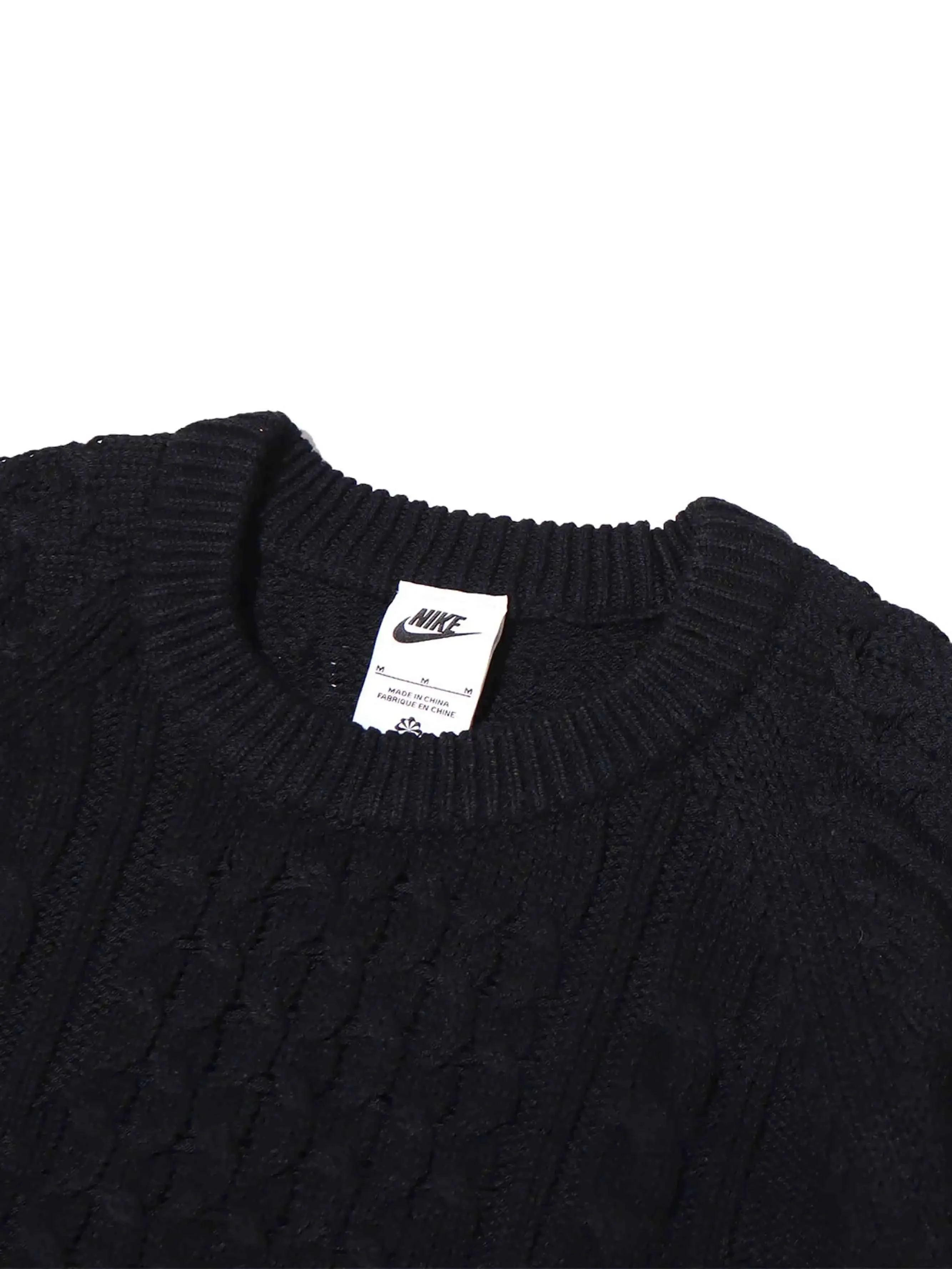 Nike NL Cable Knit Long Sleeve Sweater Black