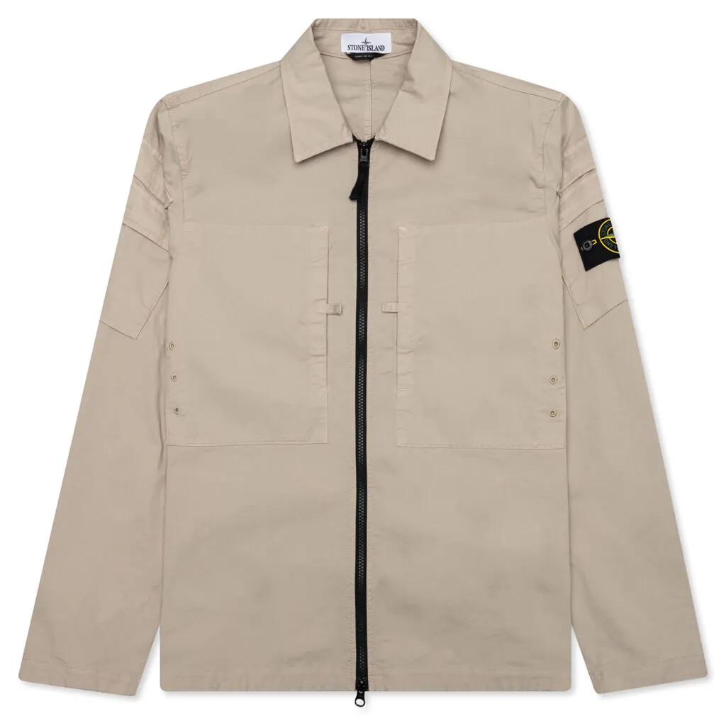 Sand-Colored Overshirt for Casual Wear