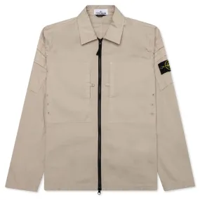 Sand-Colored Overshirt for Casual Wear