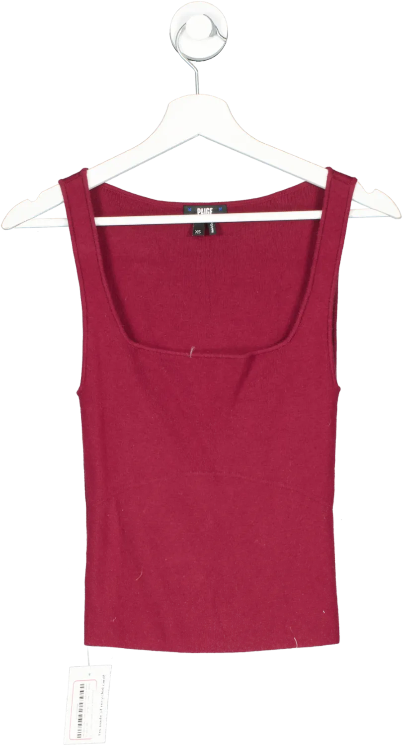 PAIGE Red Kaiya Square-neck Sweater Tank UK XS