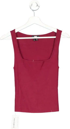 PAIGE Red Kaiya Square-neck Sweater Tank UK XS