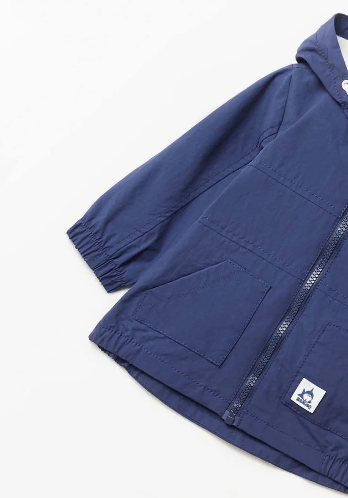 Plain Hooded Windbreaker - Navy / Blue