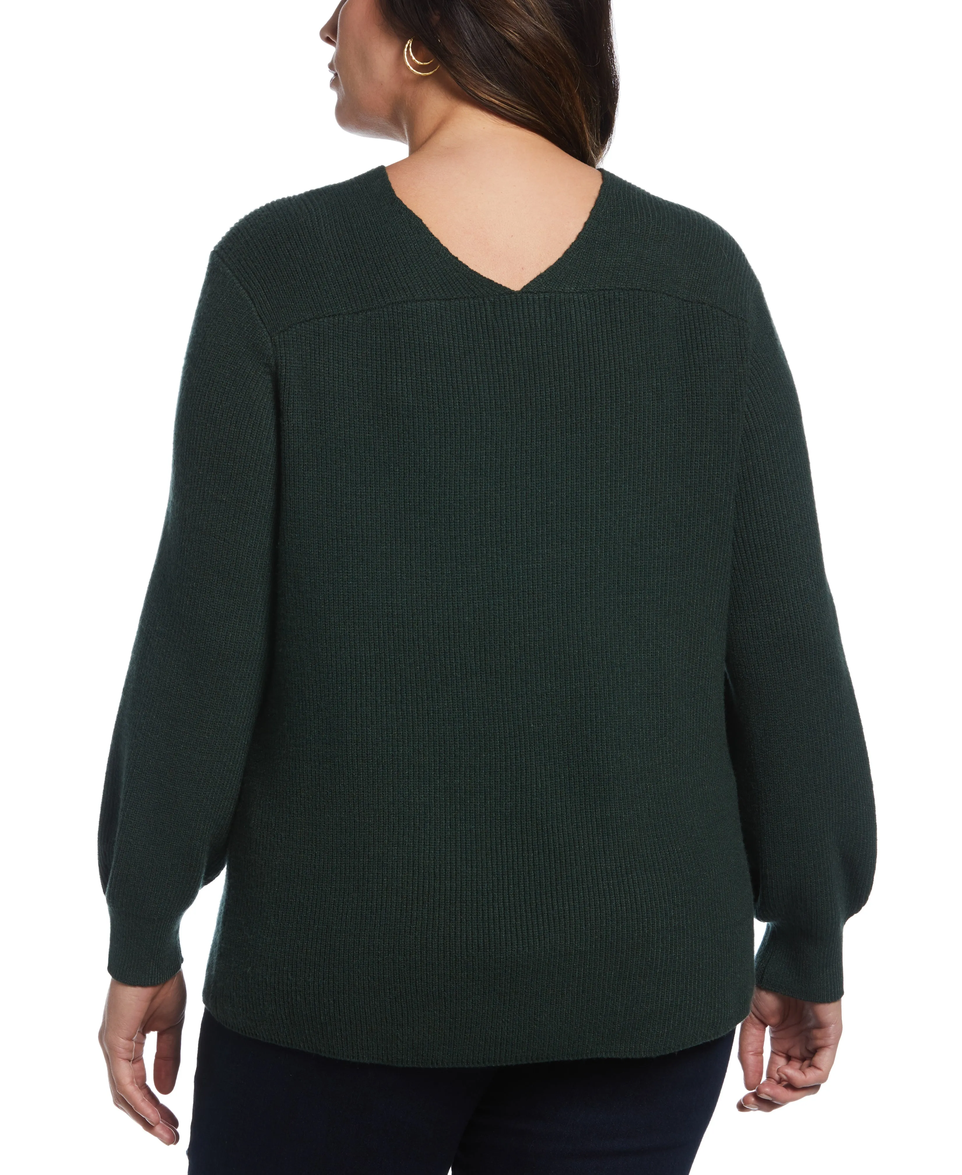 Plus Size Essential Ribbed V-Neck Sweater