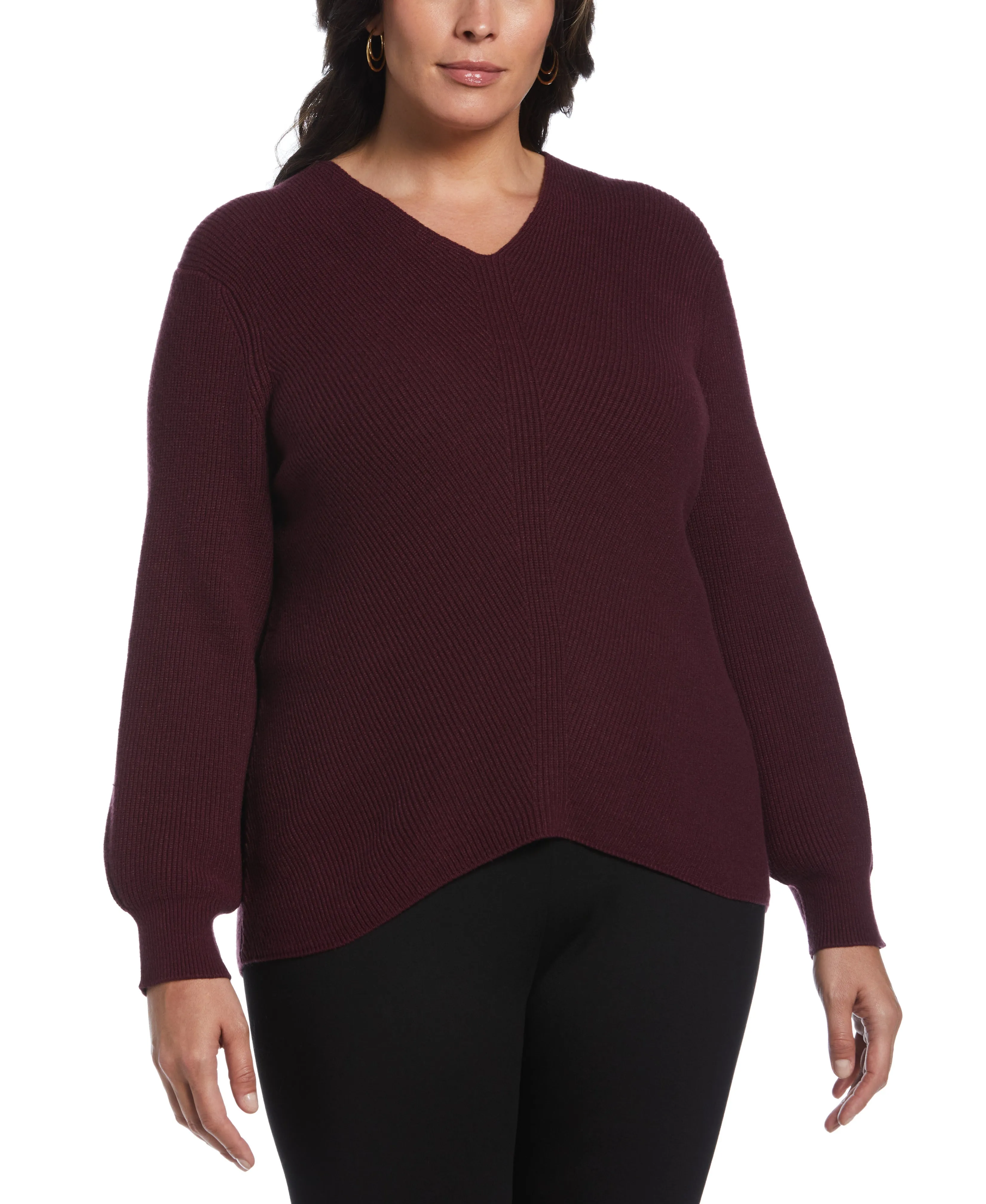 Plus Size Essential Ribbed V-Neck Sweater