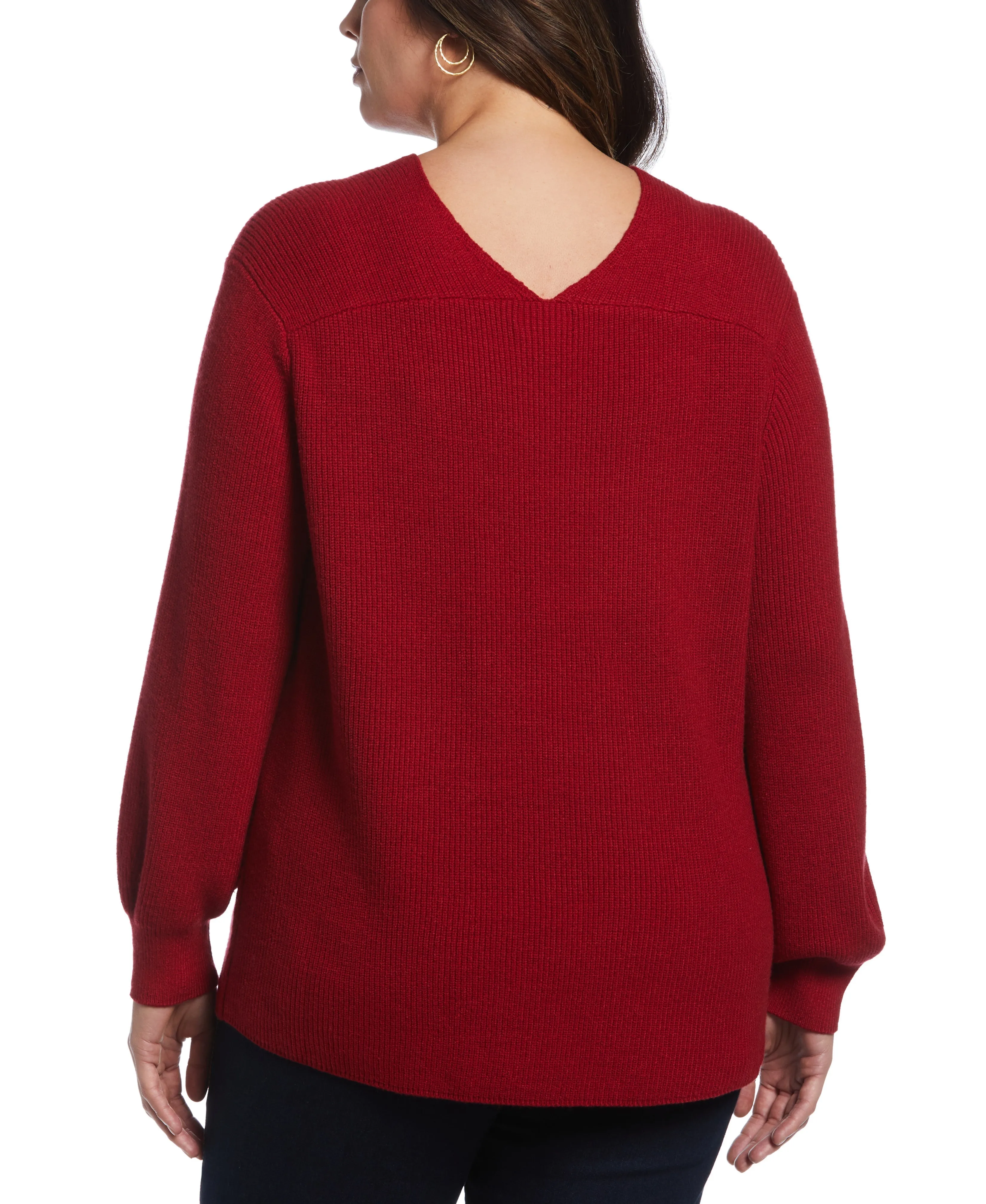 Plus Size Essential Ribbed V-Neck Sweater