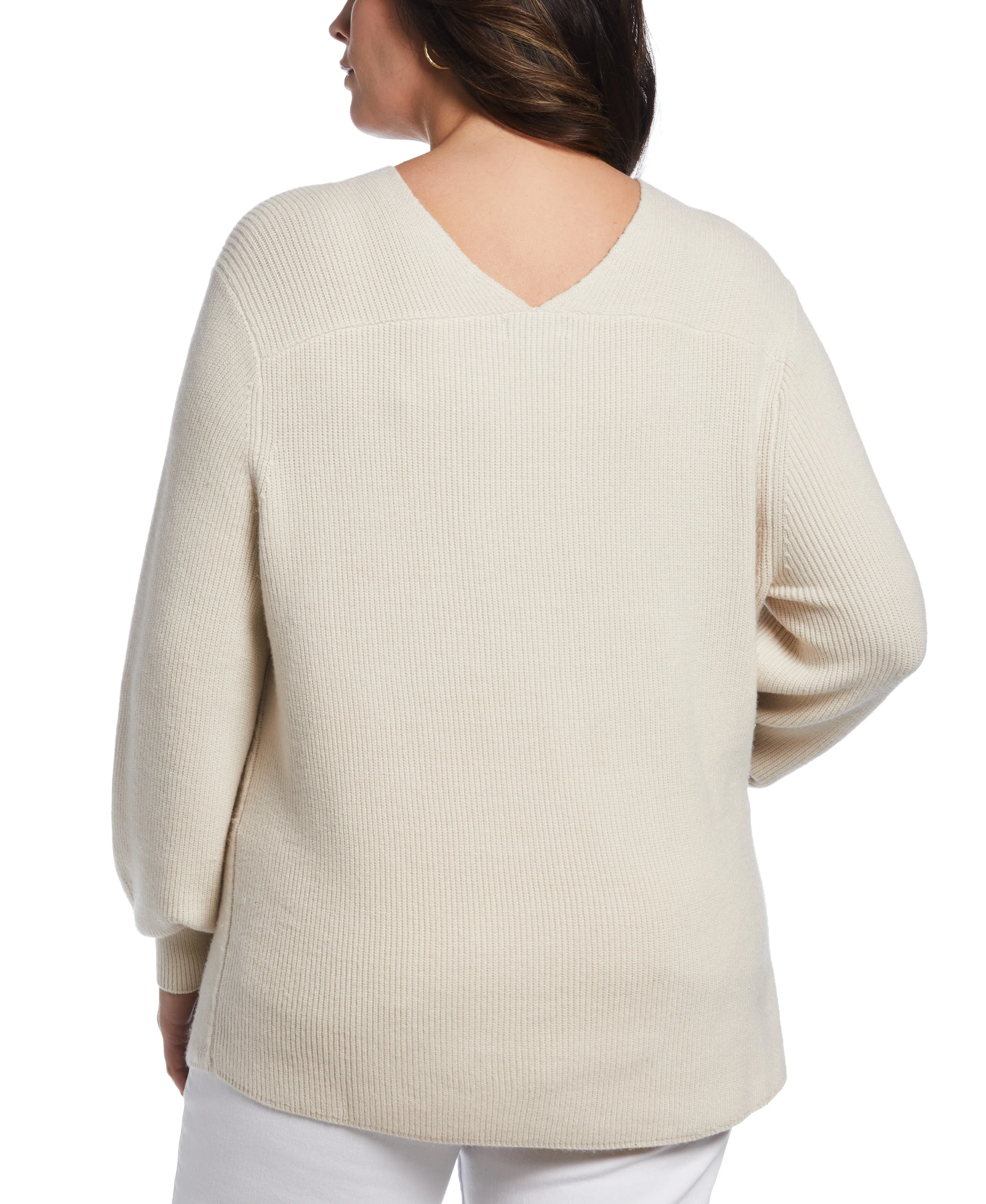 Plus Size Essential Ribbed V-Neck Sweater