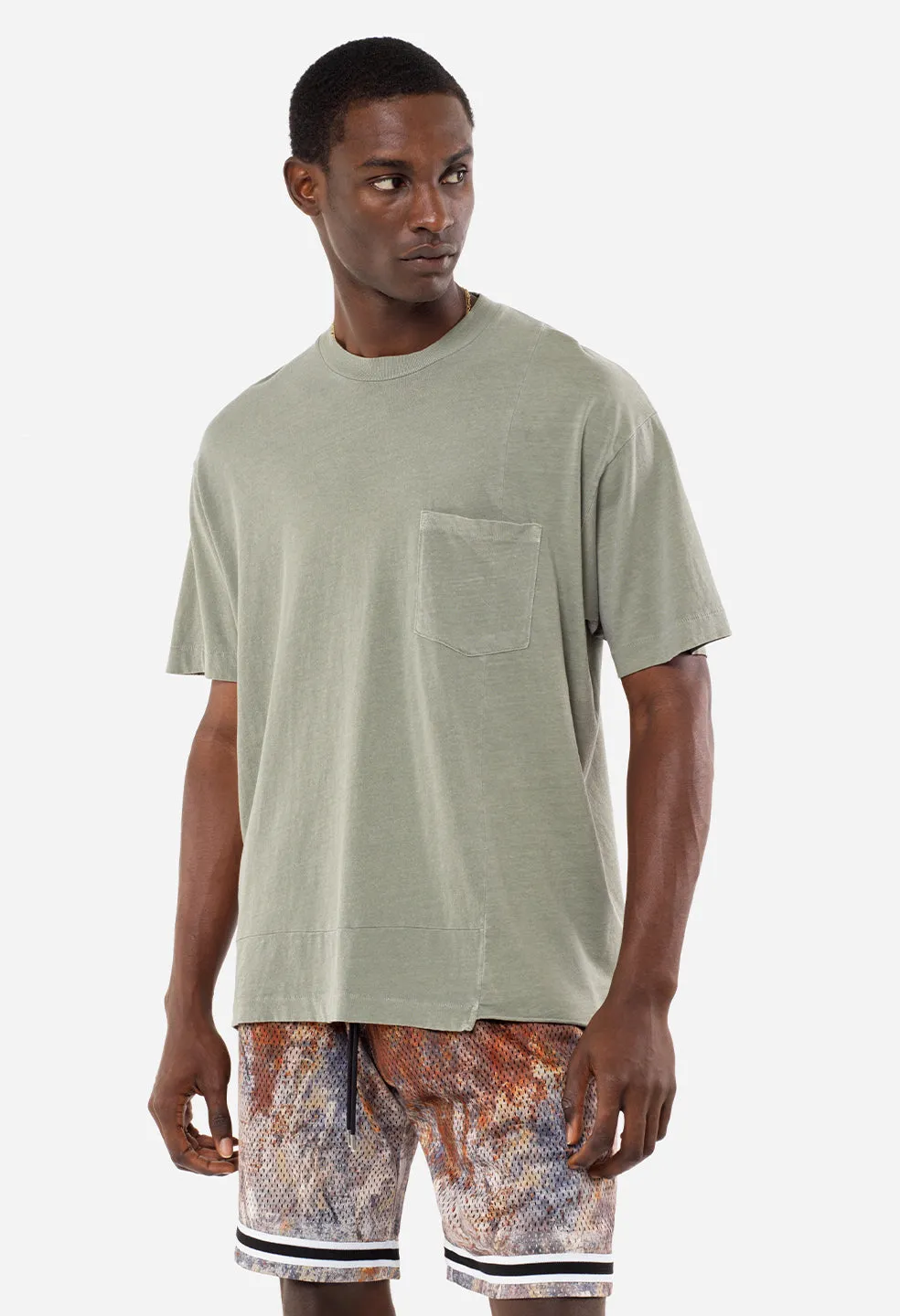 Reconstructed Lucky Pocket Tee / Washed Sage