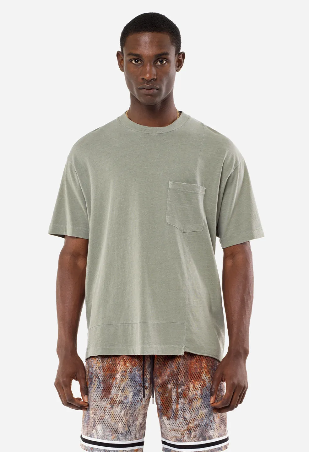 Reconstructed Lucky Pocket Tee / Washed Sage