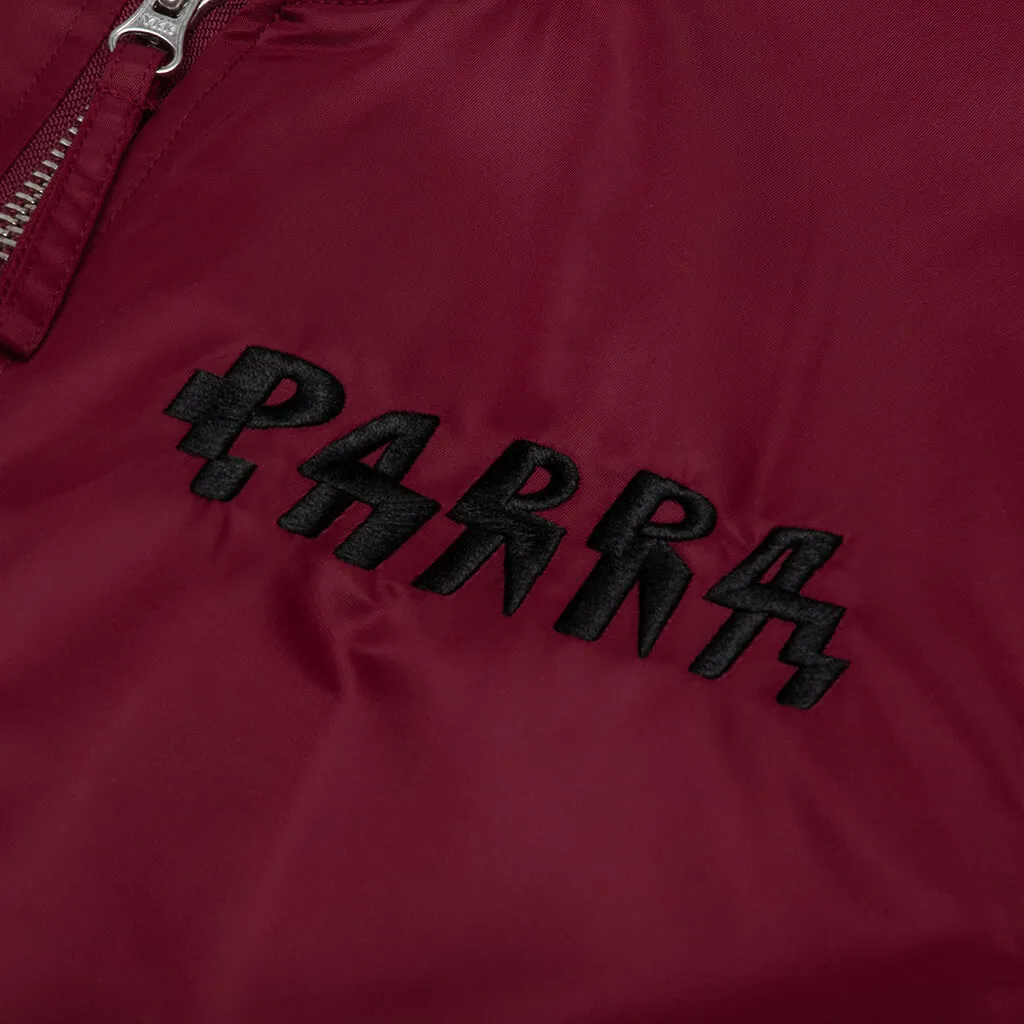 Stacked Pets Varsity Jacket - Deep Red