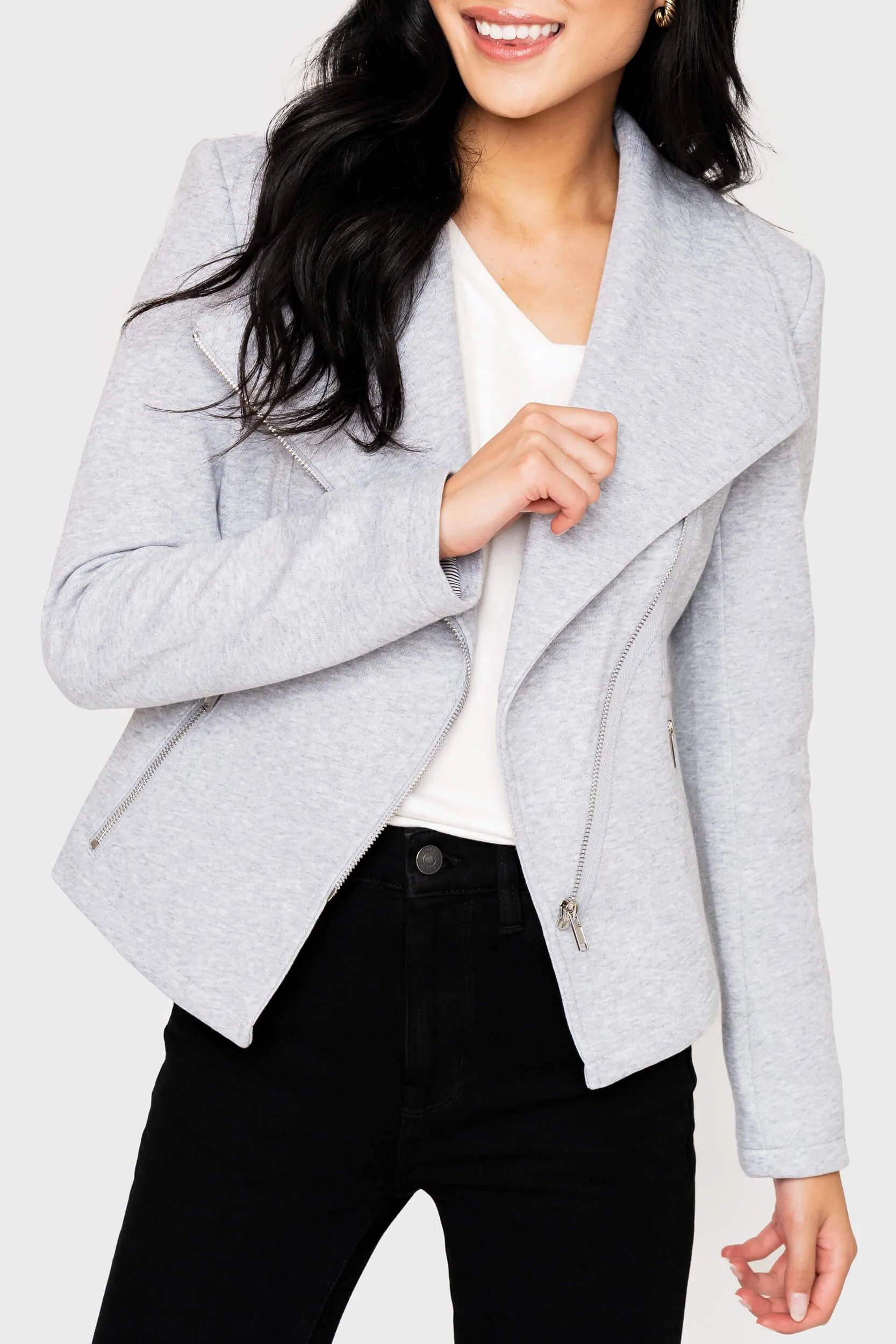 Stretch Knit Moto Jacket