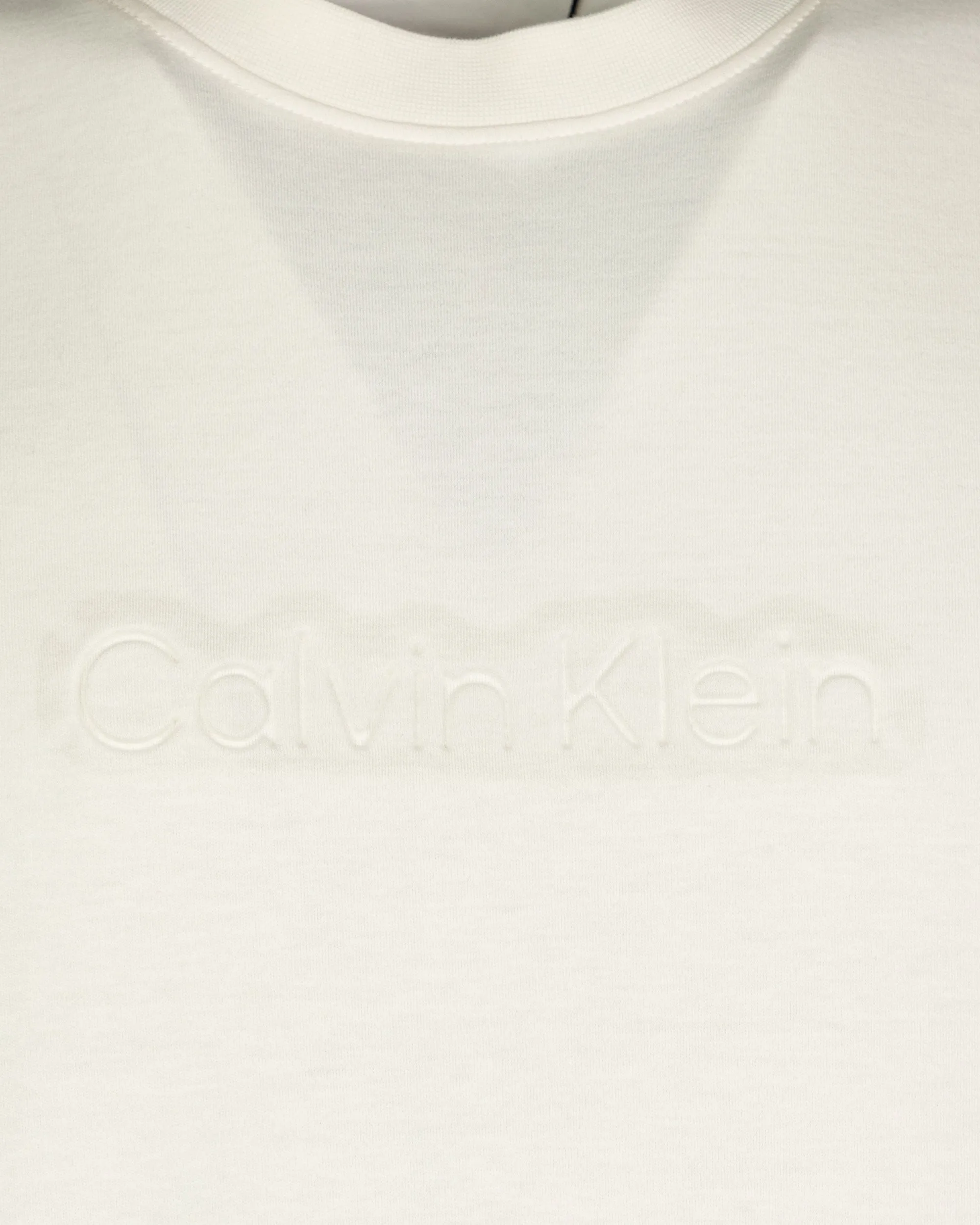 T-Shirt Calvin Klein Comfort Debossed Logo Bianco