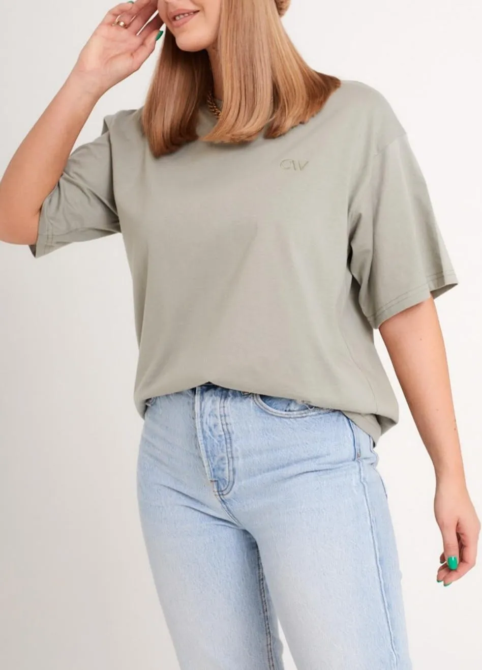 T-shirt oversize OLIVE - oliwkowy