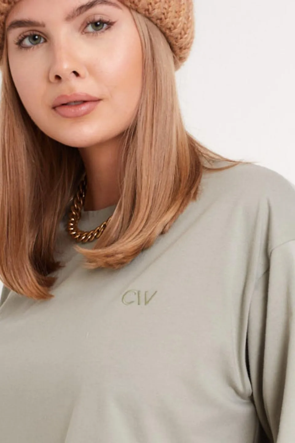 T-shirt oversize OLIVE - oliwkowy