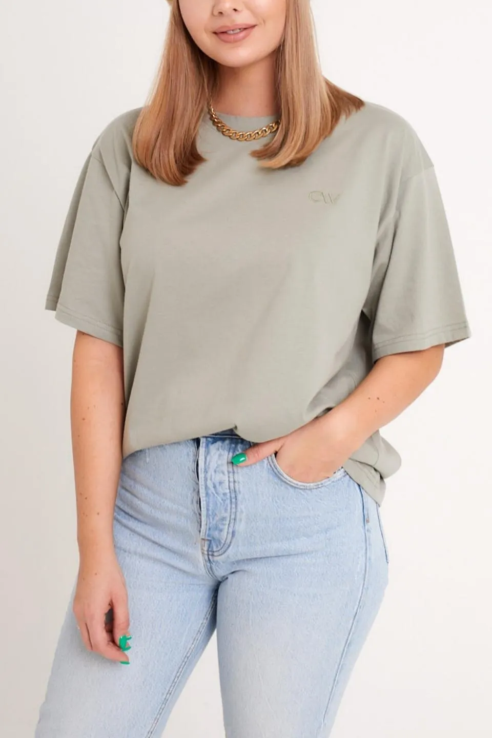 T-shirt oversize OLIVE - oliwkowy