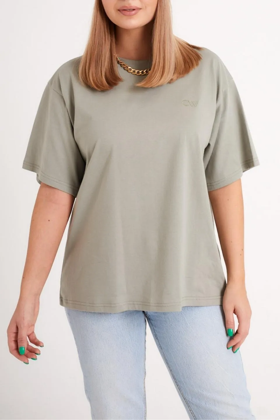 T-shirt oversize OLIVE - oliwkowy