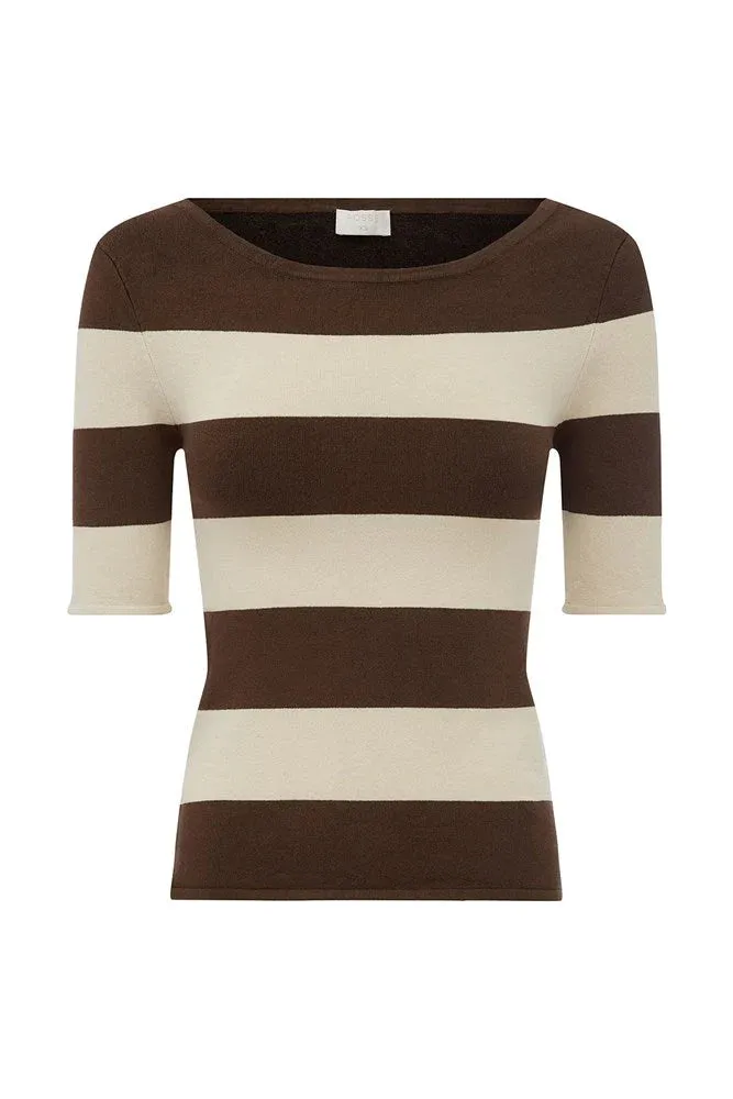 Theo Top - Chocolate Cream Stripe