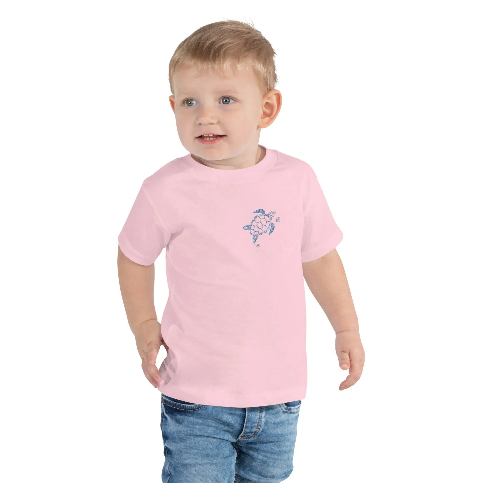 Toddlers embroidered Sea Turtle and Shells T-shirt