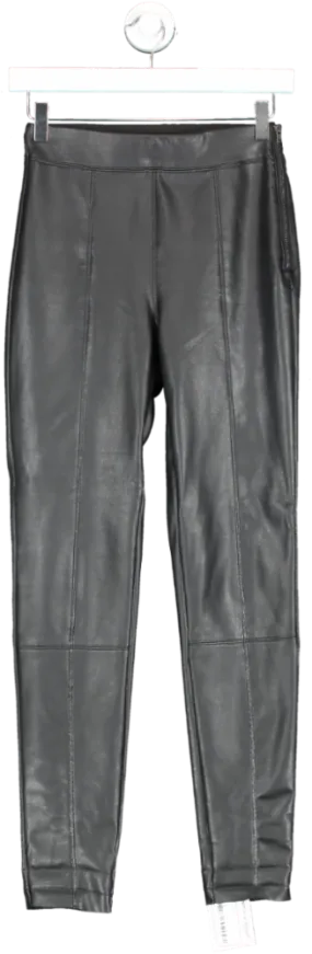 Topshop Black Leather Look Trousers UK 6