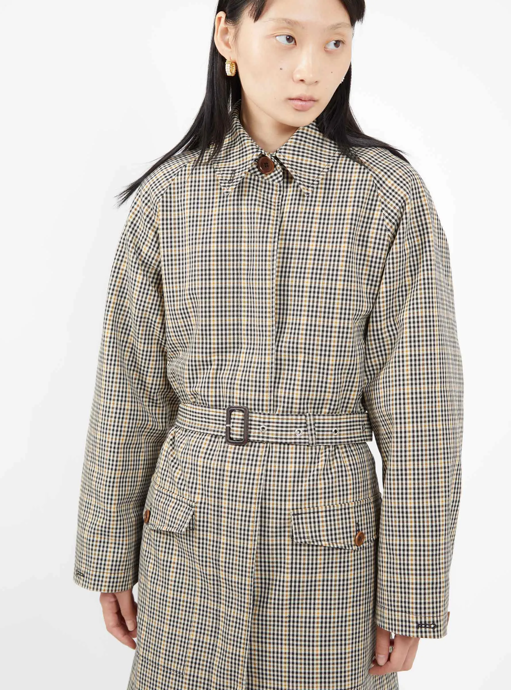 Weather Trench Coat Beige Checks