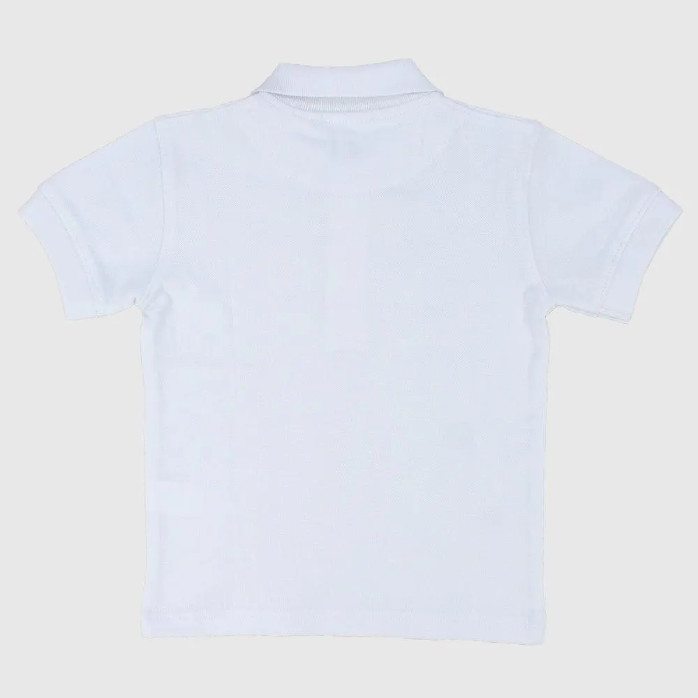 White Short-Sleeved Polo Shirt