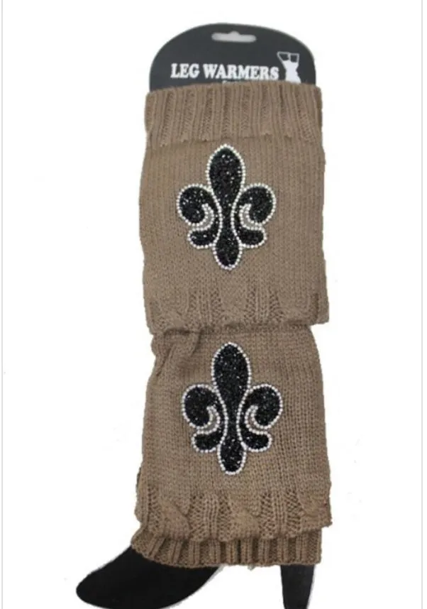 WOMEN BOOTIES FLEUR DE LIS  LEG WARMERS