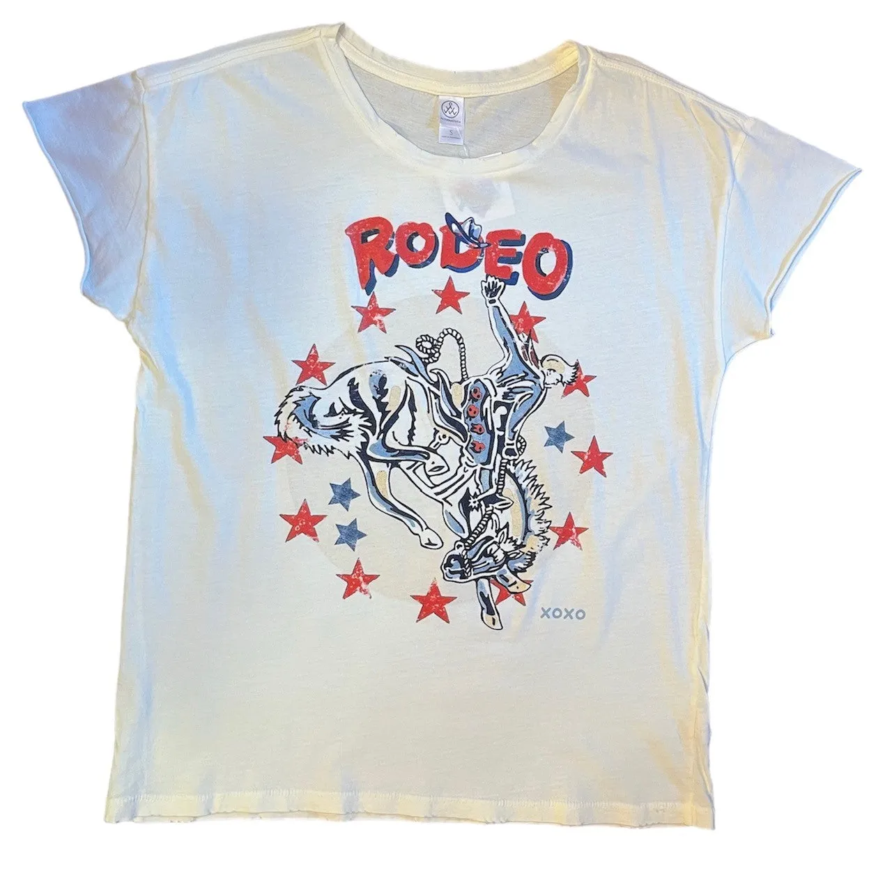 Women's XOXO Art RODEO Graphic Tee-Coral